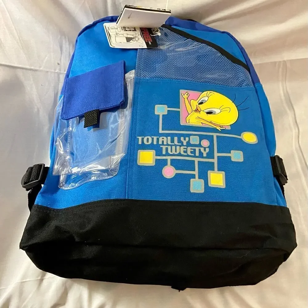 Vintage NWT NOS Totally Tweety Bird Backpack Bag Vintage 90's Looney Tunes EC